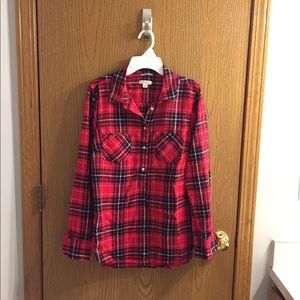 Merona by Target Red & Blue Plaid Flannel Shirt
